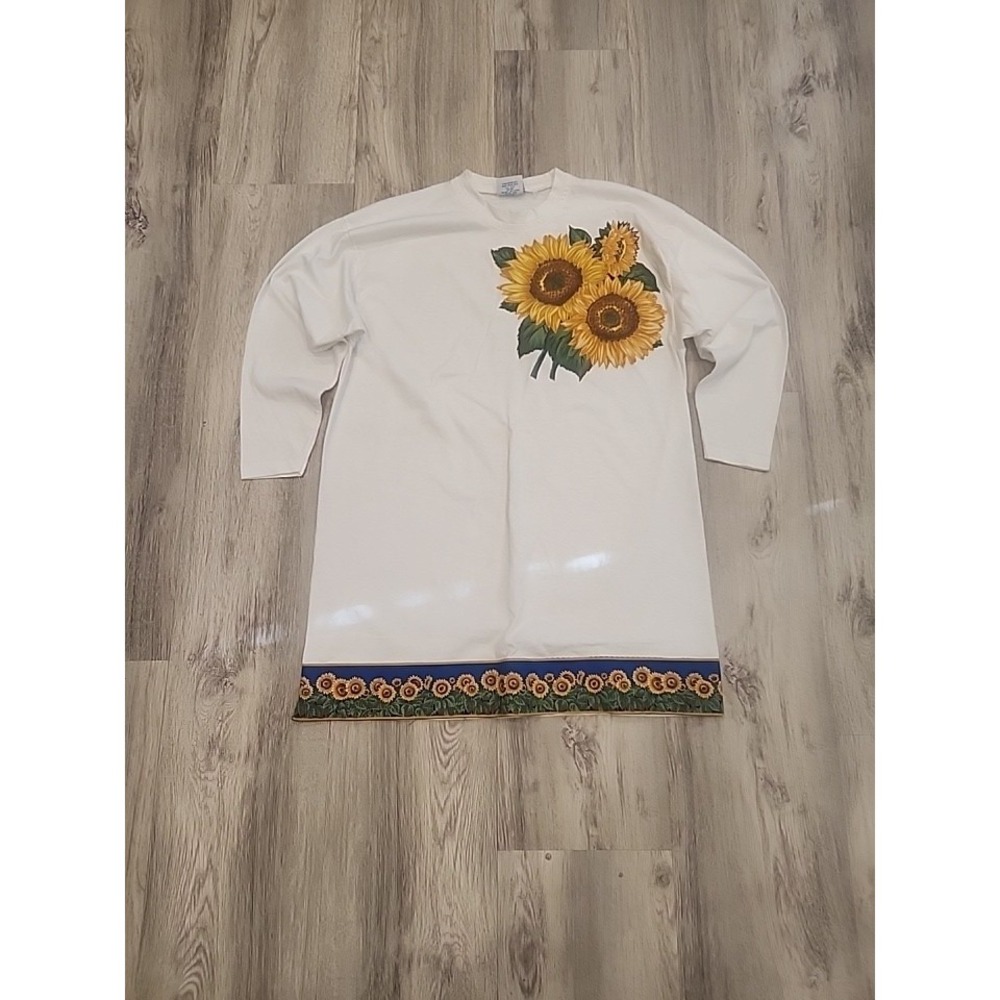 SUNFLOWER Hand Crafted Blouse Long Tunic Top See Description For Details‎ Sz Lg?